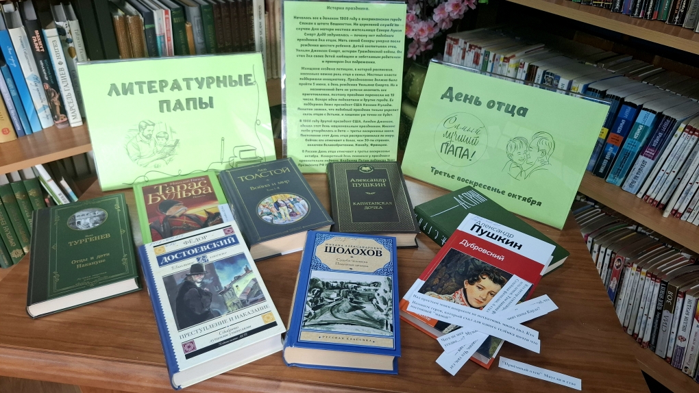 Книжная выставка «Образ отца в художественной литературе».