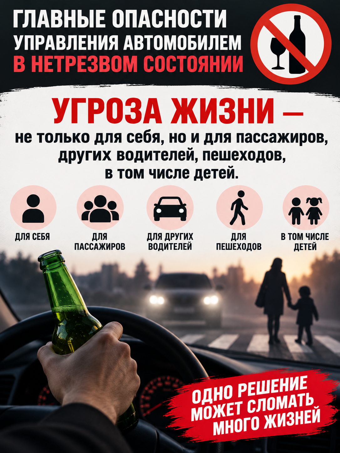 Главные опасности управления автомобилем в нетрезвом состоянии