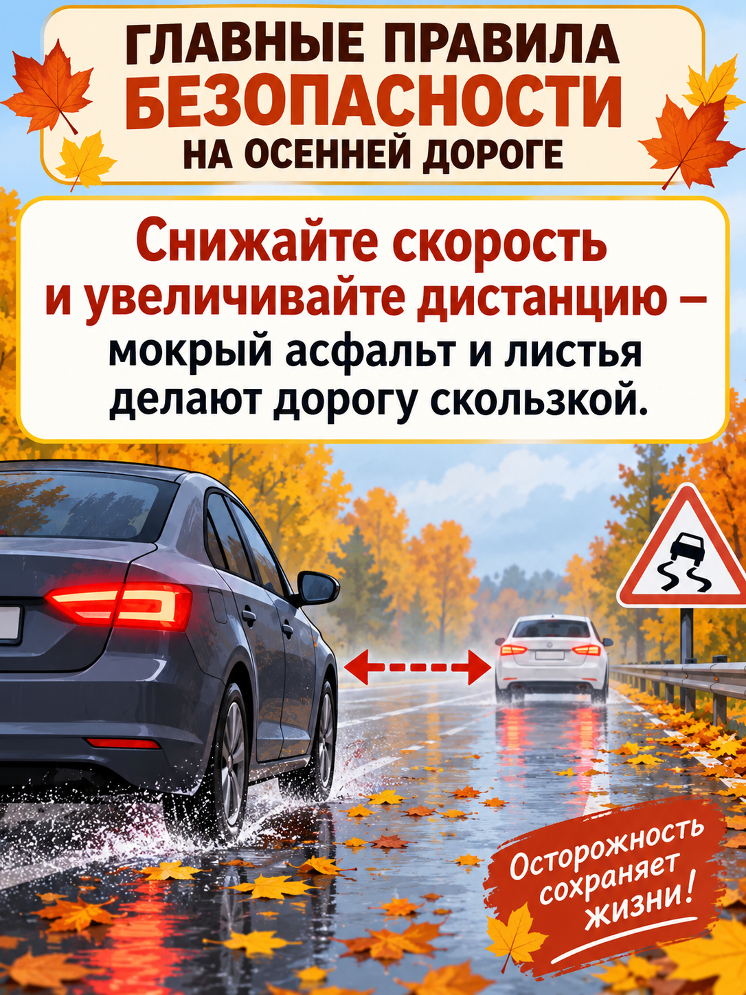 Главные правила безопасности на осенней дороге
