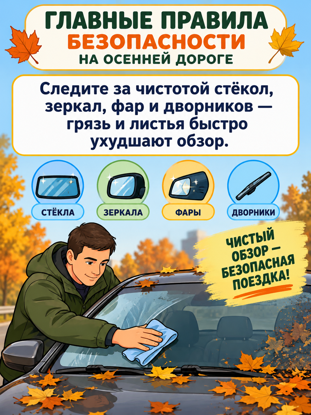Главные правила безопасности на осенней дороге