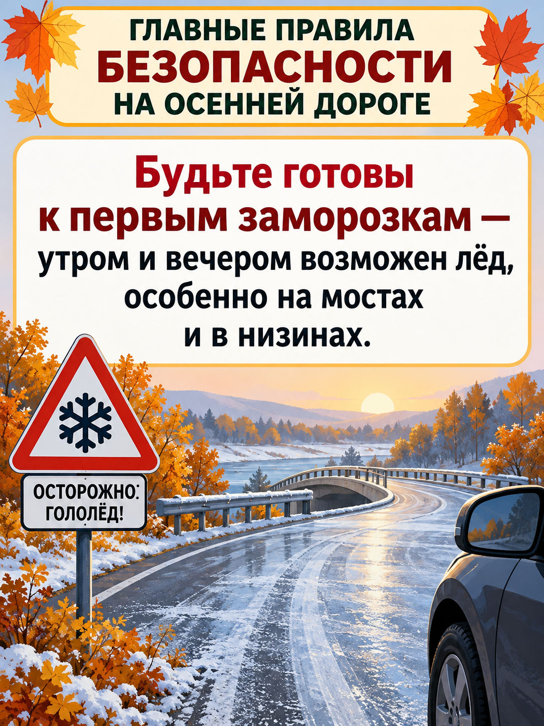Главные правила безопасности на осенней дороге