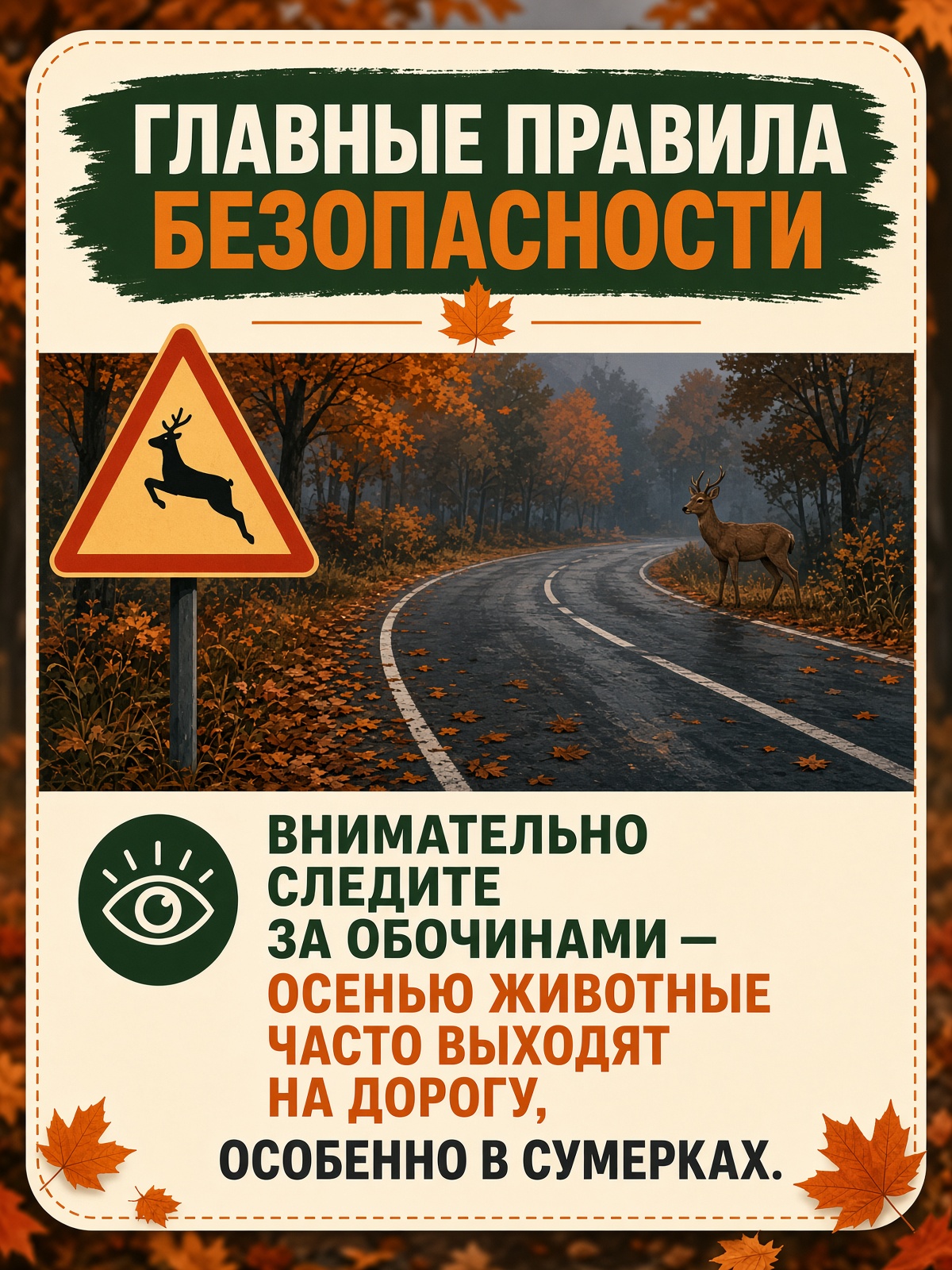 Главные правила безопасности на осенней дороге