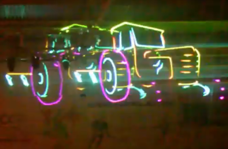 Лазерное шоу на открытии Ледовой арены в Лаишево