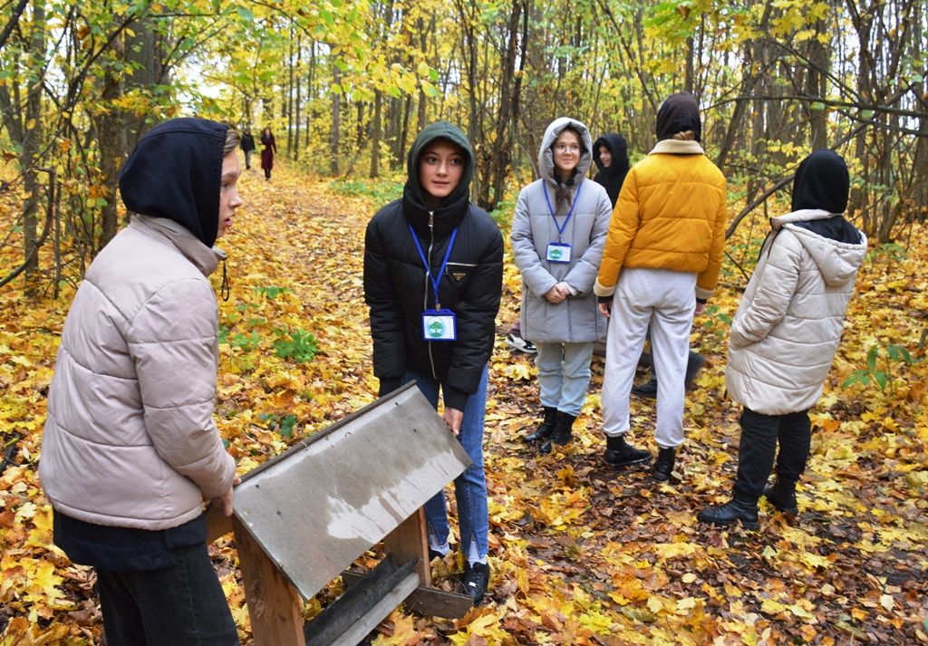 Лаишевские школьники помогли установить и наполнить кормушки для животных в лесу