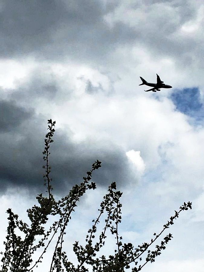 Фото читателя. Летят по небу низко облака, цепляясь за столбы