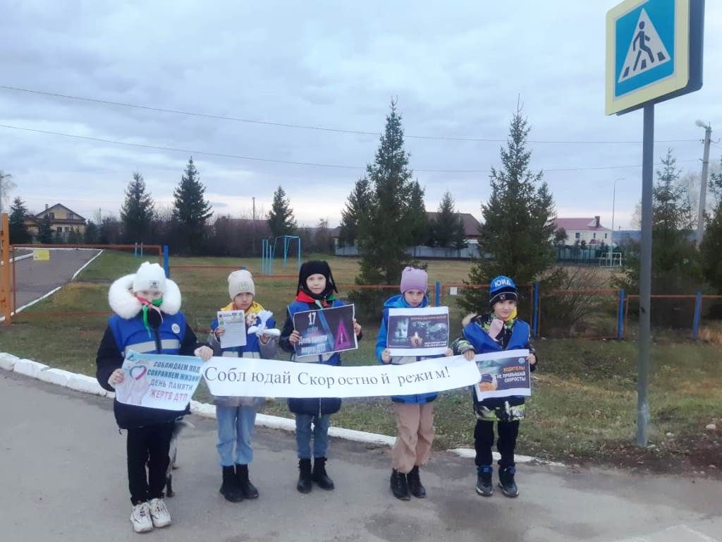 В рамках Дня памяти жертв ДТП юидовцы Пелевской школы вручали водителям «Птицу счастья»