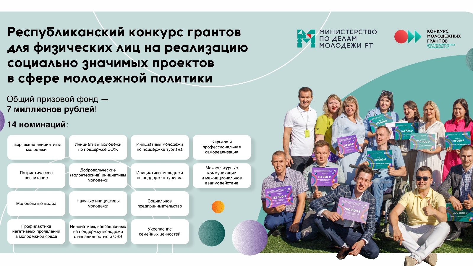 Старт заявочной кампании на грантовый конкурс Минмолодежи РТ для физических лиц