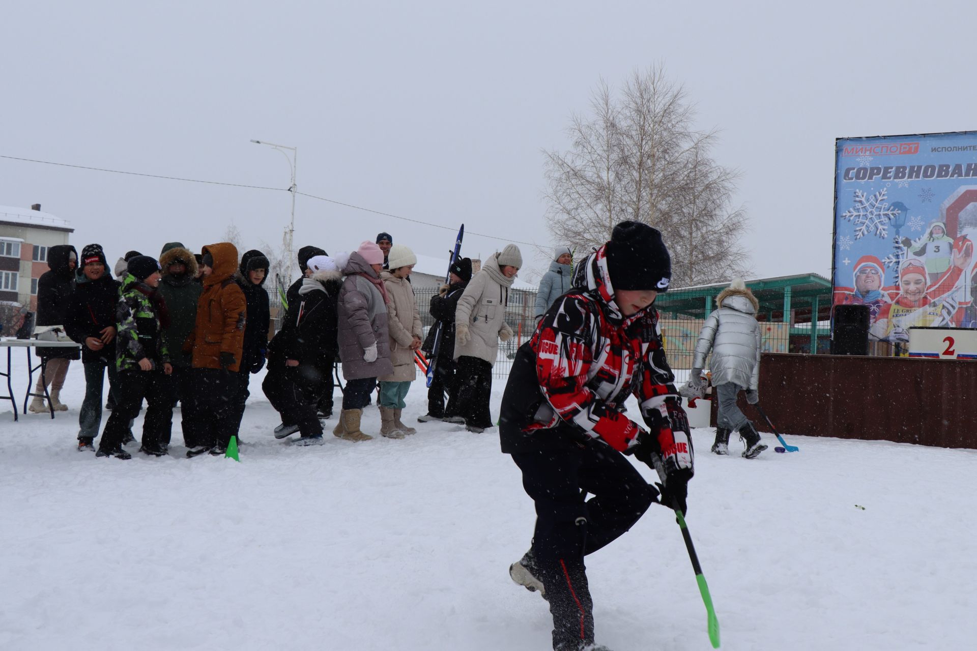 Сегодня, 11 февраля 2023 года, в Экстрим парке Лаишева прошла Лыжня России