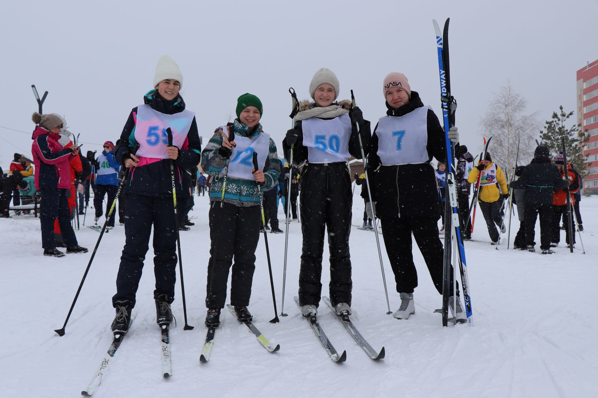 Сегодня, 11 февраля 2023 года, в Экстрим парке Лаишева прошла Лыжня России