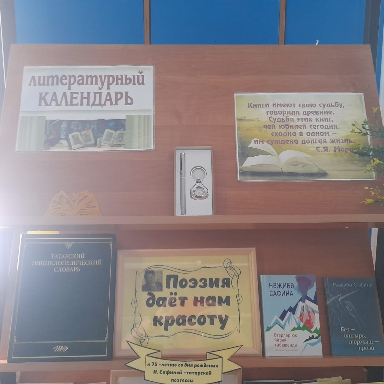 В Лаишевской библиотеке организована книжная мини-выставка «Поэзия даёт нам красоту»