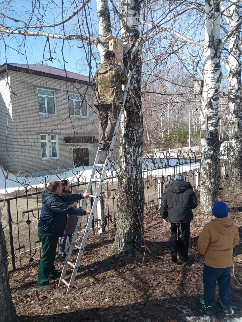 Сотрудники лесничества и учащиеся Лаишевского района оказывают помощь птицам