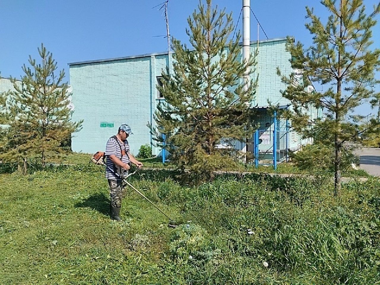 В Лаишевском районе продолжается обкос территории поселения