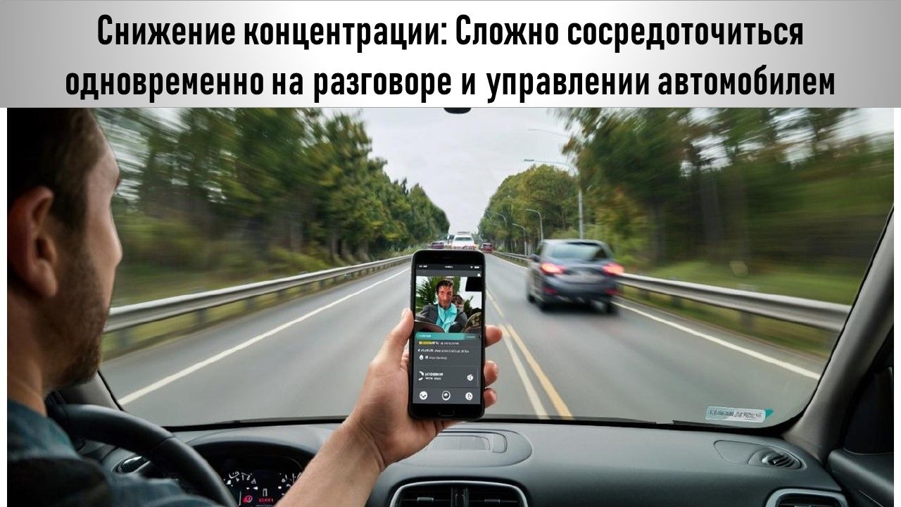 Телефон за рулем снижает концентрацию внимания