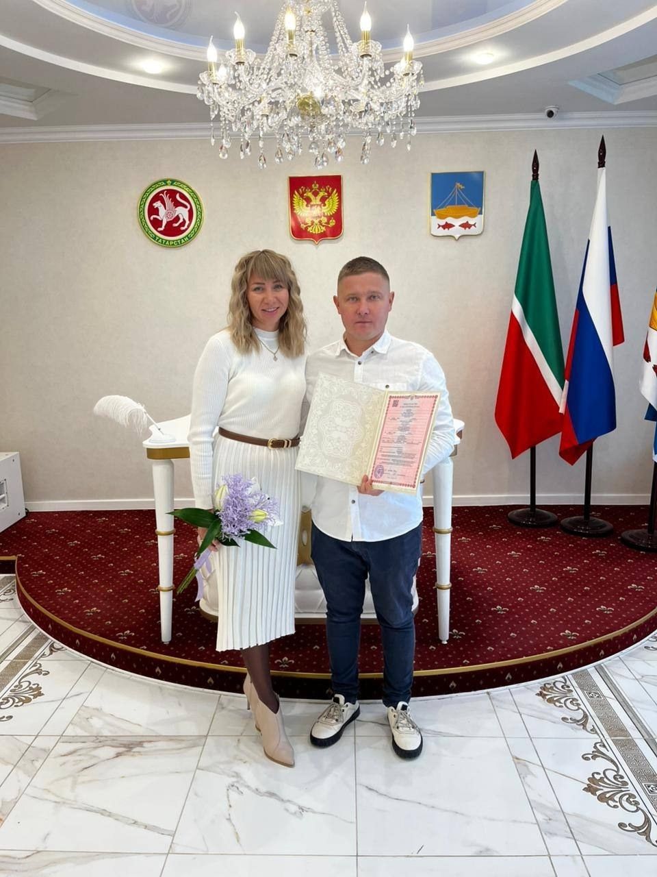 Пять пар создали семьи в красивую дату в Лаишевском районе