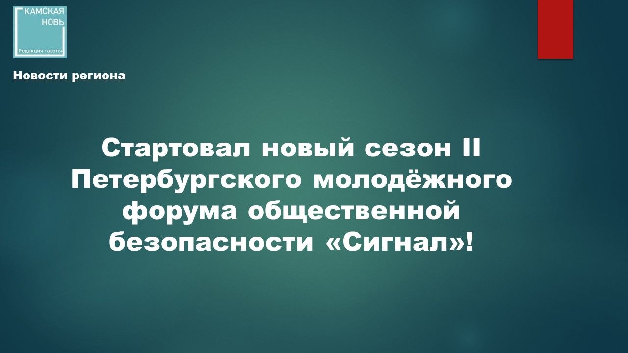 Стартовал новый сезон II Петербургского молодёжного форума общественной безопасности «Сигнал»!