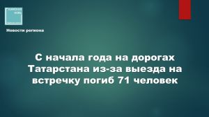В Татарстане выезд на встречную полосу унес жизни 71 человека за 9 месяцев