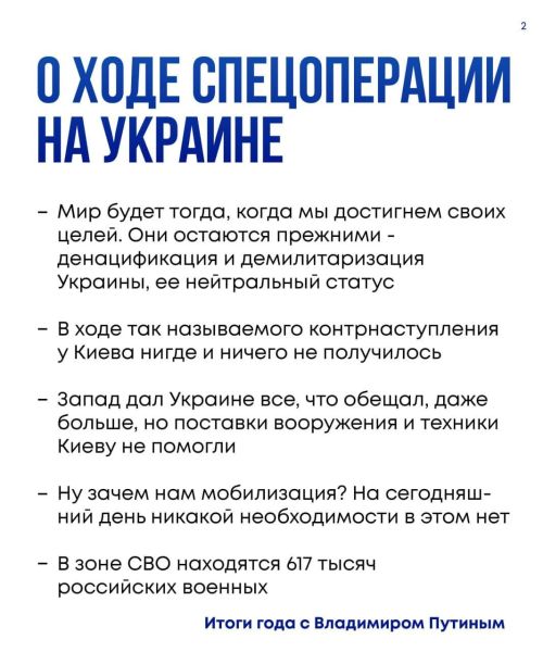 Итоги года от Владимира Путина: главные заявления