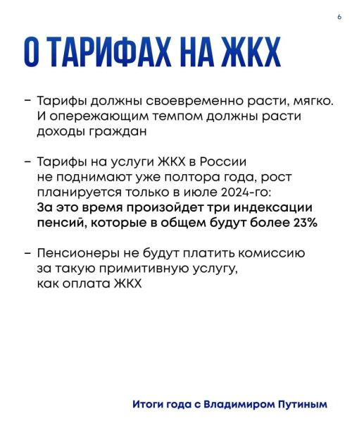 Итоги года от Владимира Путина: главные заявления