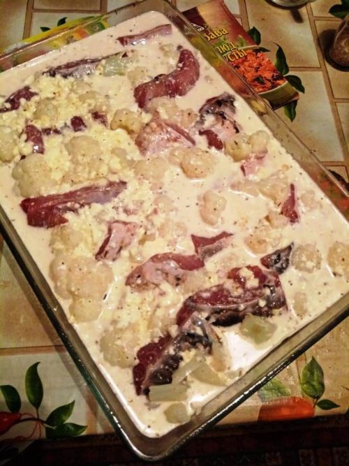 Рыбная запеканка с цветной капустой