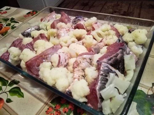 Рыбная запеканка с цветной капустой