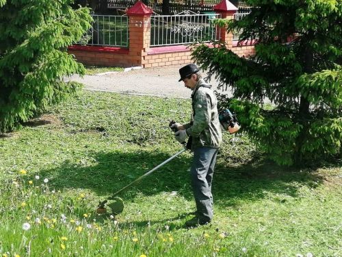В Лаишеве продолжается обкос травы
