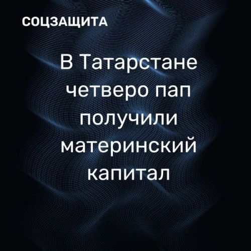 В Татарстане четверо пап получили материнский капитал