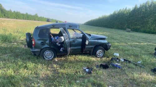 В Лаишевском районе перевернулся автомобиль с двумя детьми в салоне