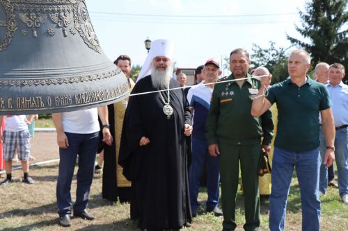 В Лаишевском районе в память об участнике СВО в селе Никольское на колокольню установили колокол