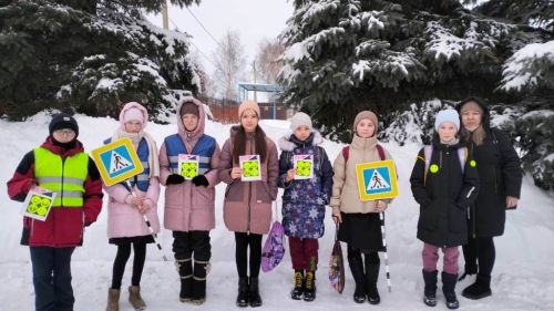 Активисты Нармонской школы агитируют за фликеры