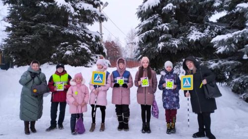 Активисты Нармонской школы агитируют за фликеры
