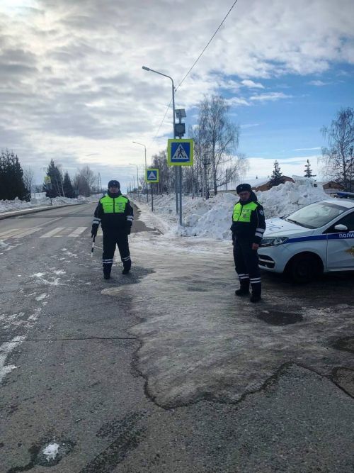 Сотрудники ГИБДД поздравили лаишевских женщин-автолюбителей с наступающим 8 Марта