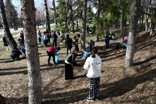Лаишевские школьники активно поработали на городском субботнике
