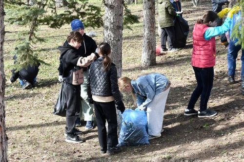 Лаишевские школьники активно поработали на городском субботнике