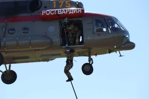 Сотрудники спецподразделений отрабатывали десантирование в Лаишевском районе Татарстана
