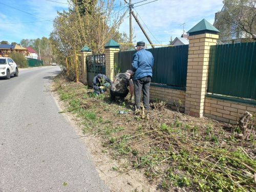 В Лаишевском районе на субботник вышли сотрудники Молодежного центра «Волга»