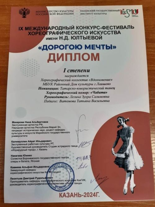 Мастерство танцевальных коллективов Лаишевского дома культуры получило высокую оценку на Международном конкурсе