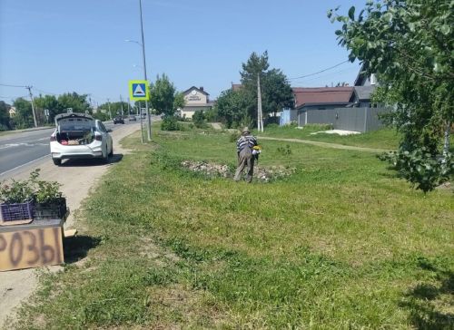 В Лаишевском районе скашивают траву вдоль дорог