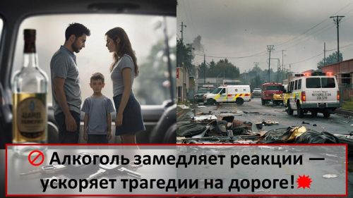 Алкоголь замедляет реакции — ускоряет трагедии на дороге