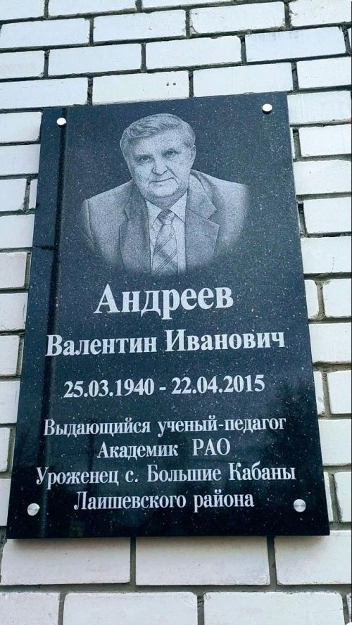 Открытие мемориальной доски академику В.И. Андрееву в Большекабанской школе