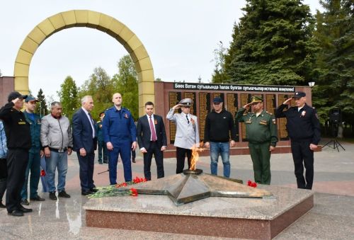 Огонь памяти зажжен в лаишевском парке Победы