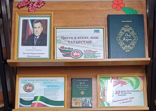 Для молодых лаишевских читателей представлена выставка «Цвети в веках, мой Татарстан!»