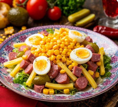 Салат с колбасой: быстро, вкусно и сытно!