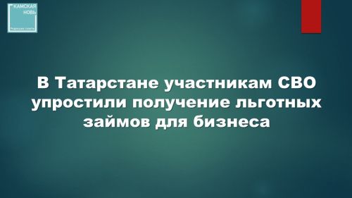 В Татарстане упростили получение льготных микрозаймов для предпринимателей — участников СВО