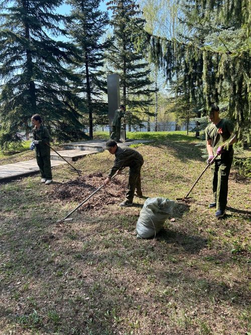 Субботник и патриотические акции в Столбищенской школе