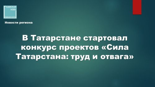 Конкурс проектов «Сила Татарстана: труд и отвага»