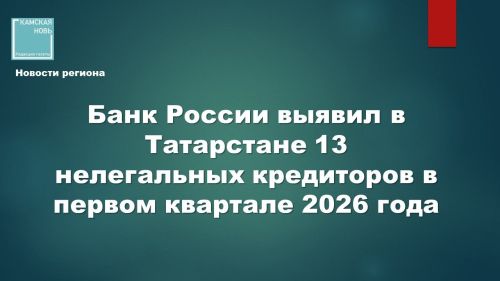 Банк России выявил в Татарстане 13 нелегальных кредиторов в первом квартале 2026 года