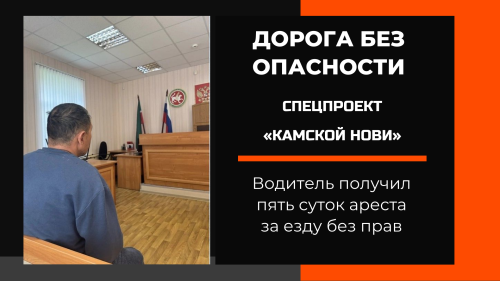 Водитель получил пять суток ареста за езду без прав