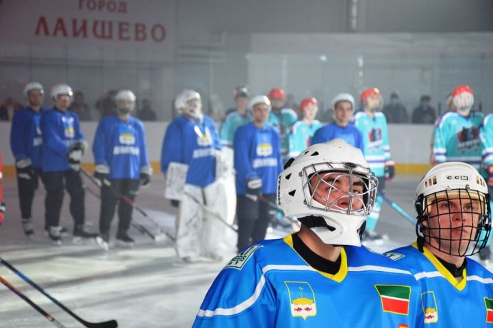 Парад хоккейных команд на открытии Ледового дворца