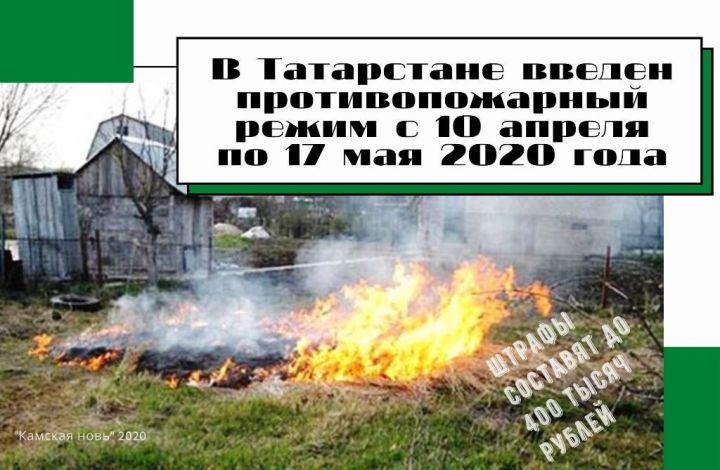 Штрафы за несоблюдение введенного в Татарстане противопожарного режима составят до 400 тысяч рублей