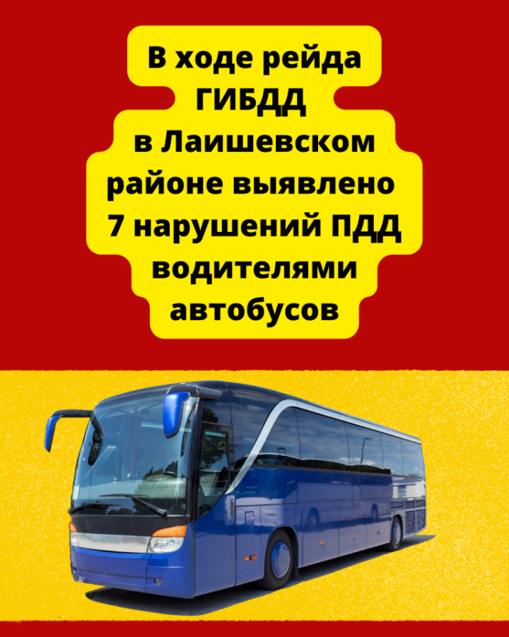 В ходе рейда ГИБДД в Лаишевском районе выявлено 7 нарушений ПДД водителями автобусов